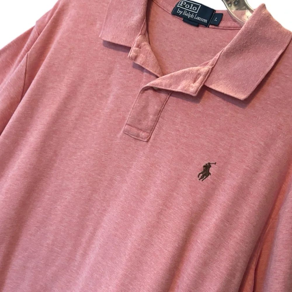 Vintage Polo Shirt Polo Ralph Lauren Short Sleeve Pony Shirt Coral Size Large